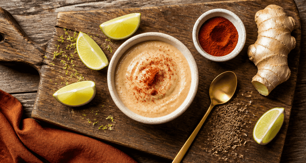 Paprika and citron vert sur crème végétale