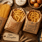 Pates italiennes marques artisanales sur table