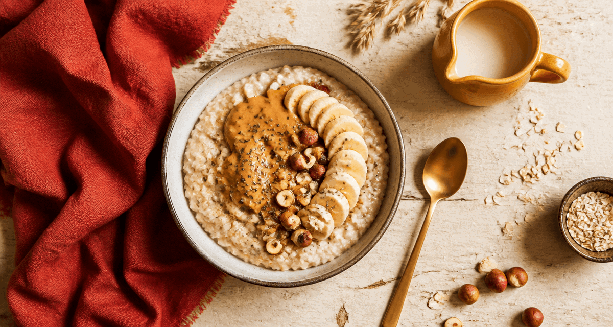 recette de porridge crémeux banane et beurre de cacahuète