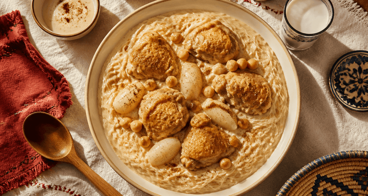 recette rechta algéroise avec poulet et sauce blanche