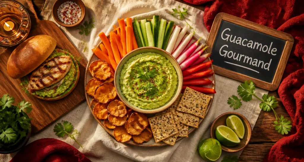 avec quoi manger le guacamole bol légumes chips burger