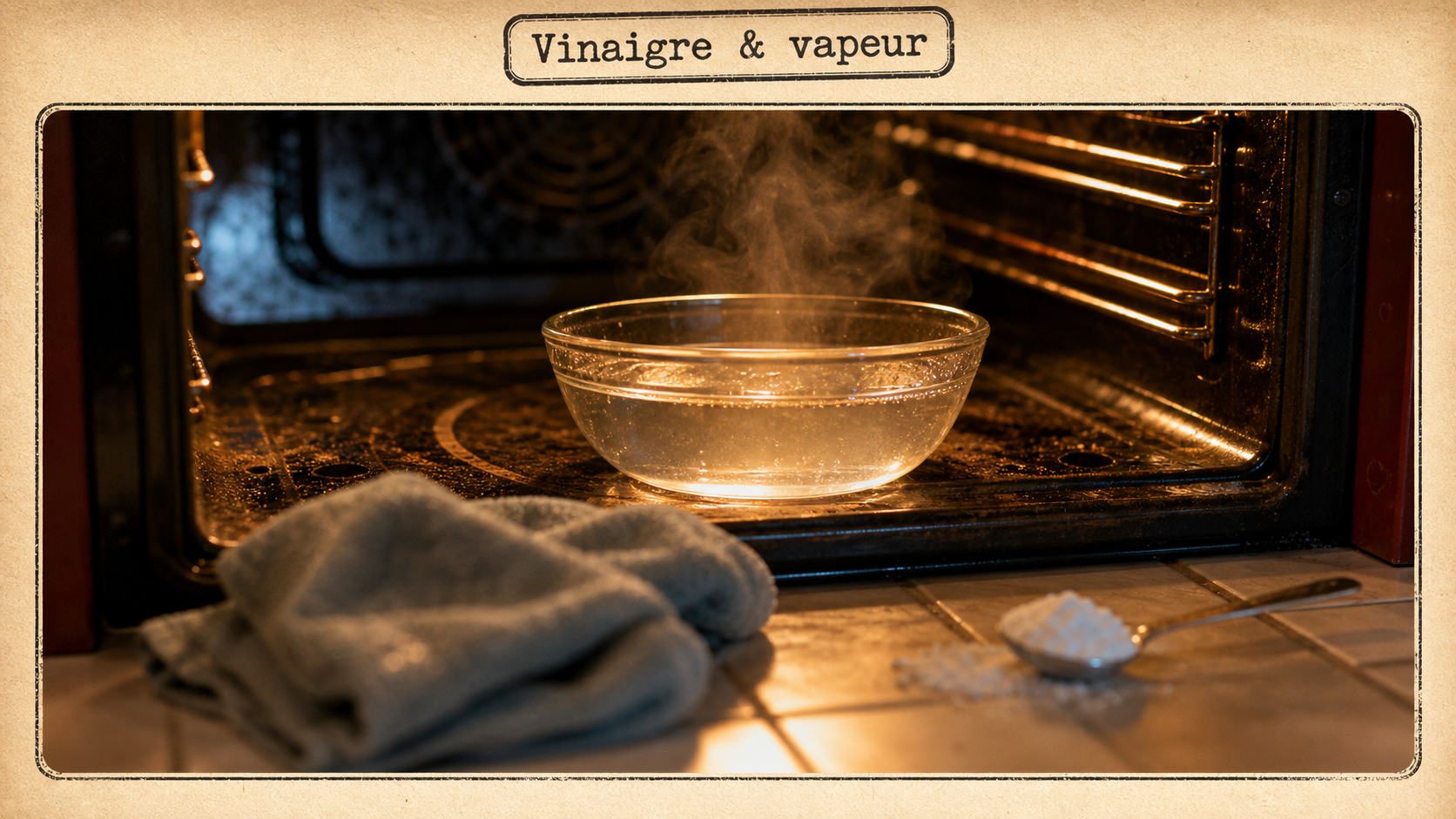 Nettoyer four vinaigre blanc : vapeur, eau-vinaigre et microfibre