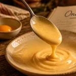 Onctuosité définition : sauce onctueuse nappante, gouttes luisantes