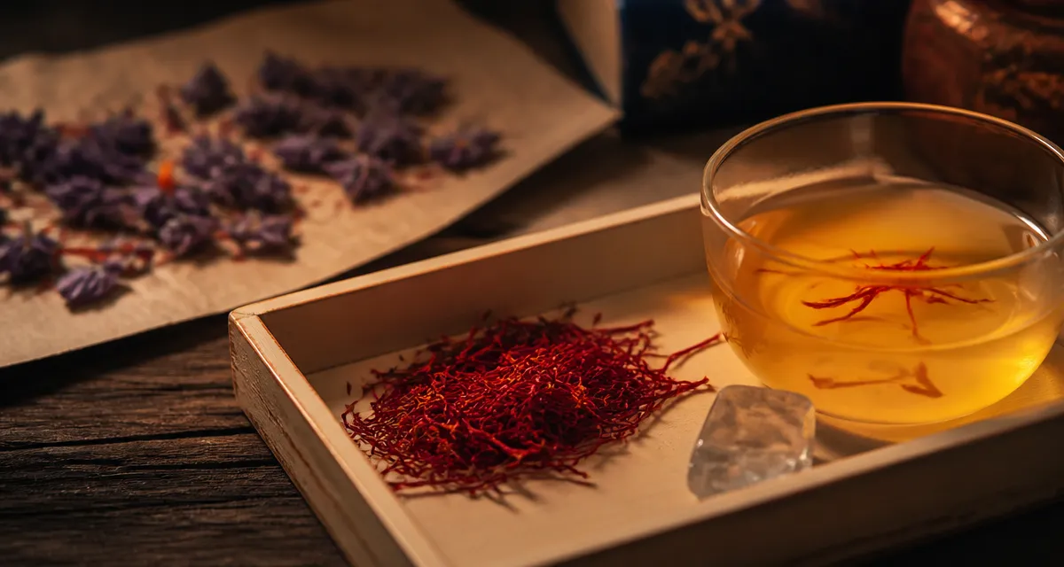 Safran aus dem iran Negin : pistils rouges, infusion jaune doré