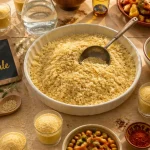 Semoule quantité par personne en plat sur table