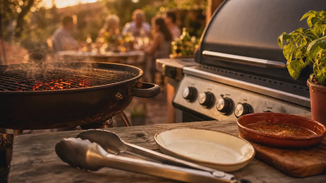 Barbecue gaz ou charbon : braises charbon et cuisson gaz rapide