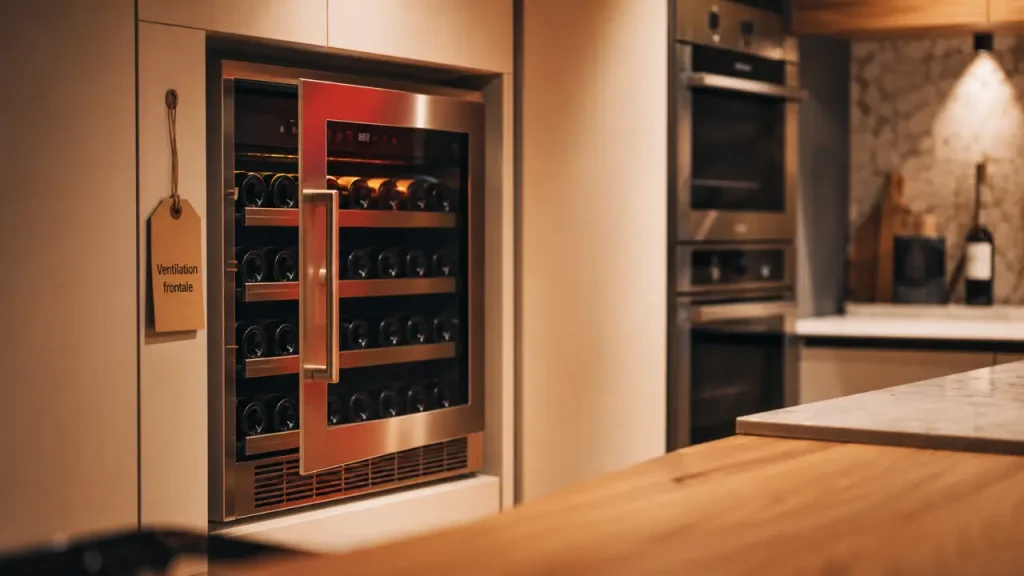 cave a vin encastrable avec ventilation frontale, niche cuisine