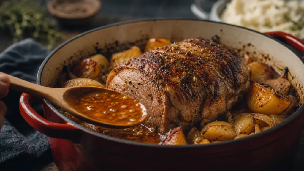 Cuisson au four rouelle de porc tendre et fondante