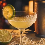 Margarita recette originale, bord salé givré et citron vert