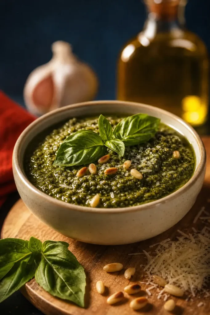 Recette pour pesto basilic maison, pesto au basilic émulsion