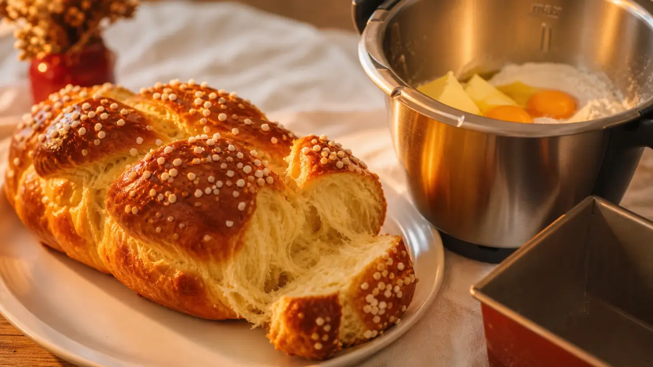 Recette thermomix brioche à mie filante, beurre ajouté après pétrissage