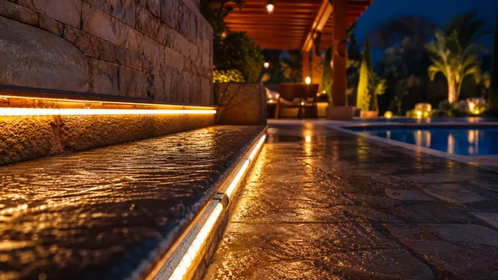 Ruban led extérieur IP65 étanche, gouttes de pluie visibles