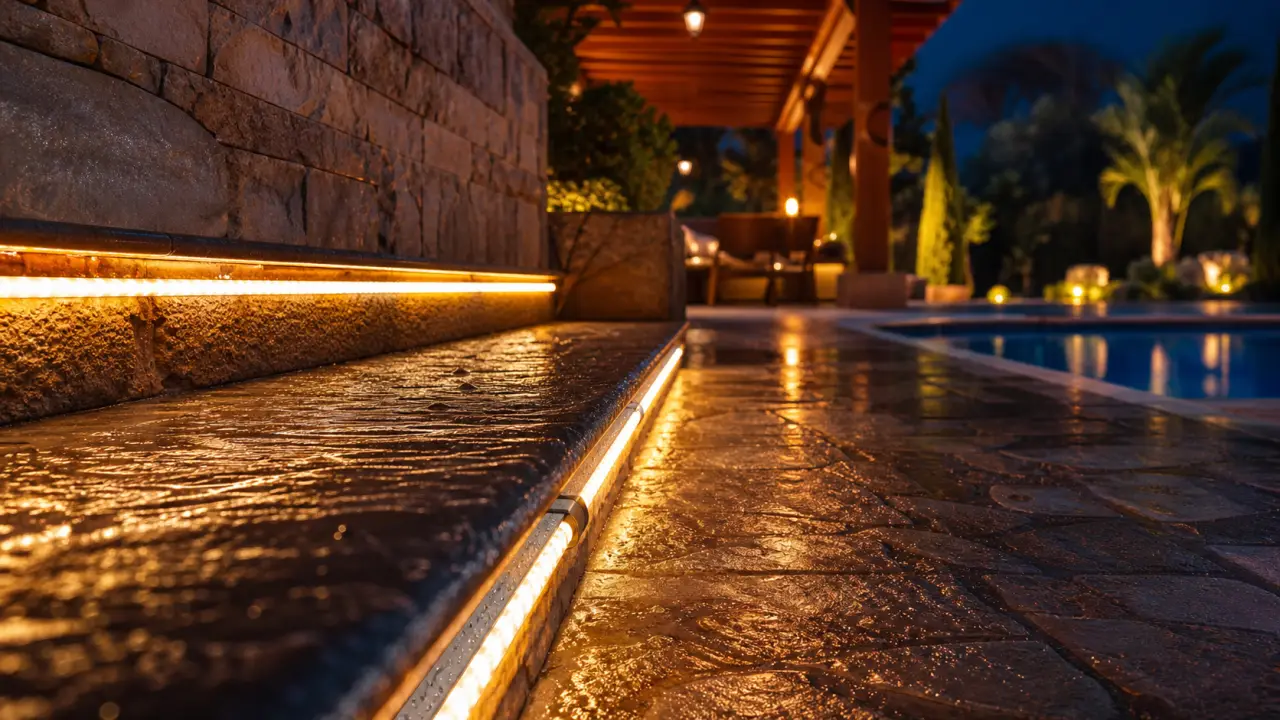 Ruban led extérieur IP65 étanche, gouttes de pluie visibles