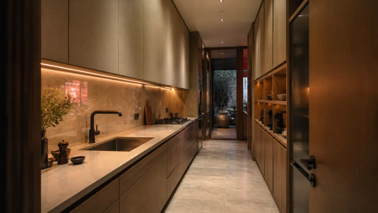 Amenagement cuisine longueur 1,80 m, cuisine en longueur lumineuse
