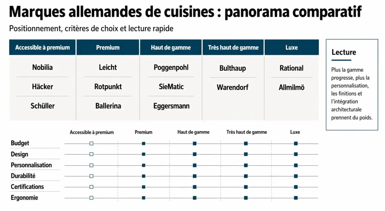 Comparatif des marques allemandes cuisine marque selon le budget, le design et la durabilité