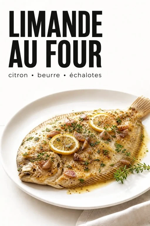 Recette limande au four servie avec citron, beurre et herbes fraîches