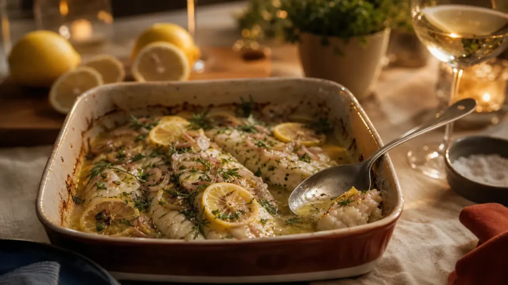 Recette limande au four au citron-beurre, limande nappée au citron