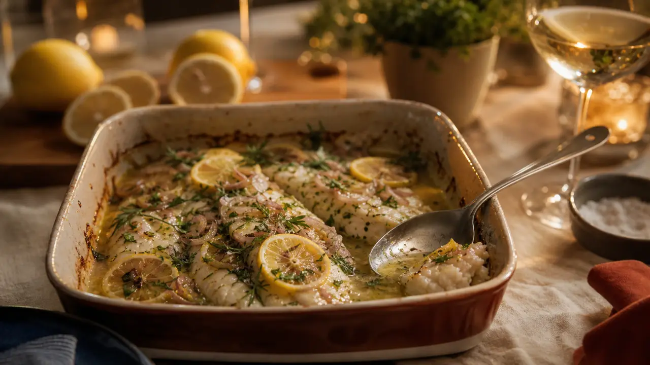 Recette limande au four au citron-beurre, limande nappée au citron