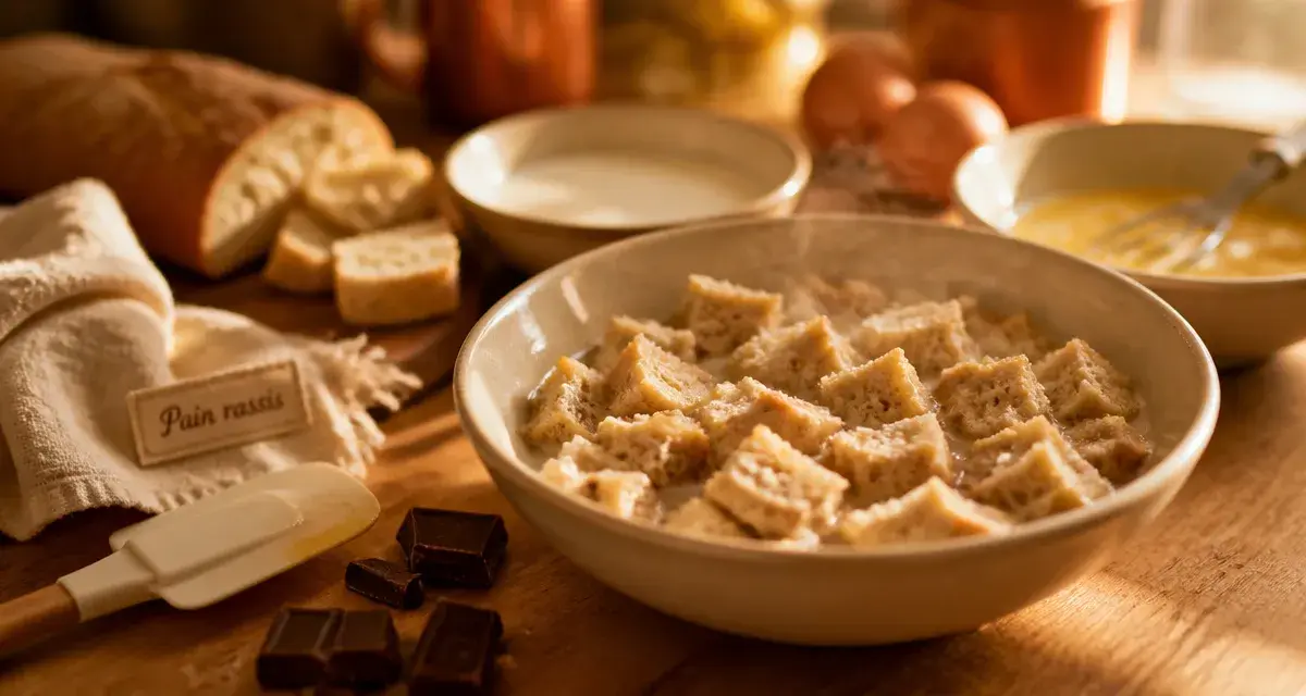 Recettes avec pain rassis : baguette en cubes, lait et œufs