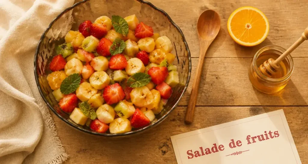 Salade au fruit recette sans oxydation, fruits frais et menthe