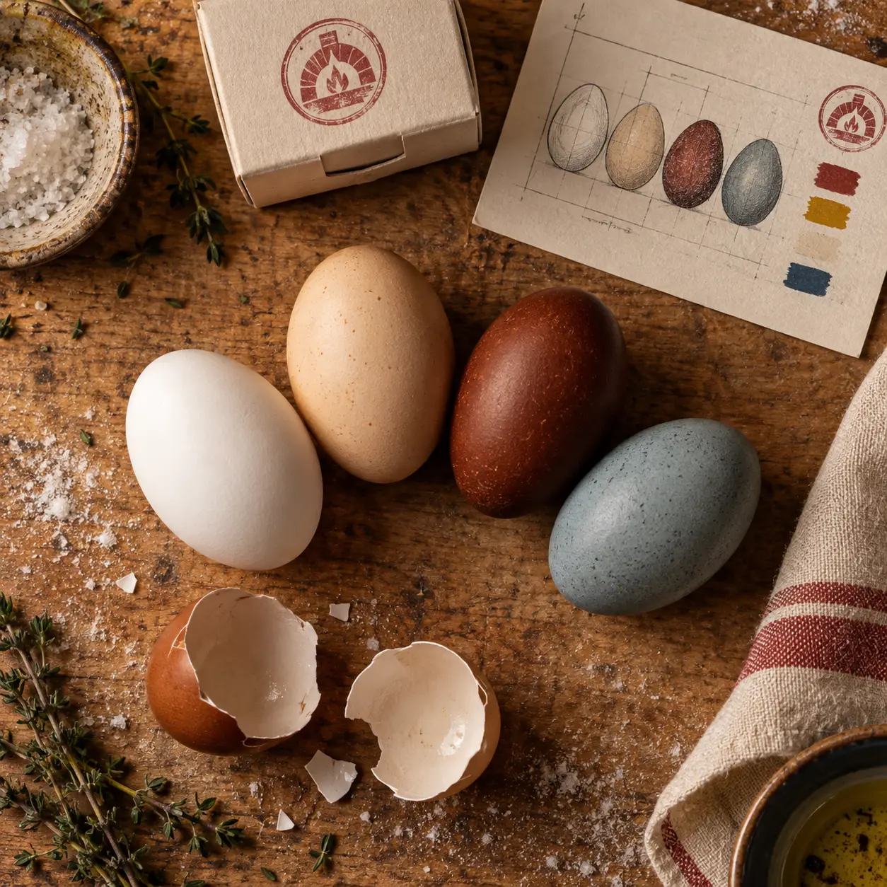 Couleur coquille d oeuf : œufs blanc, beige, brun et bleu-gris
