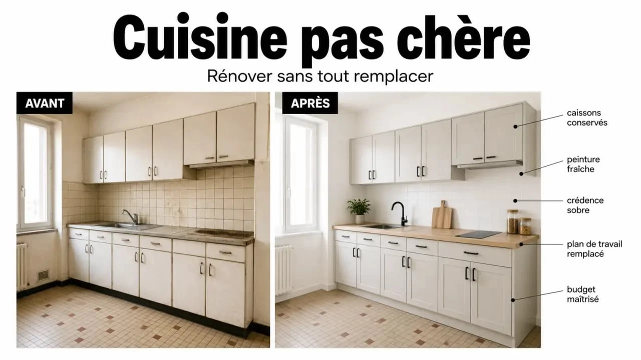 Faire une cuisine pas cher : avant/après d’une petite cuisine rénovée avec budget serré