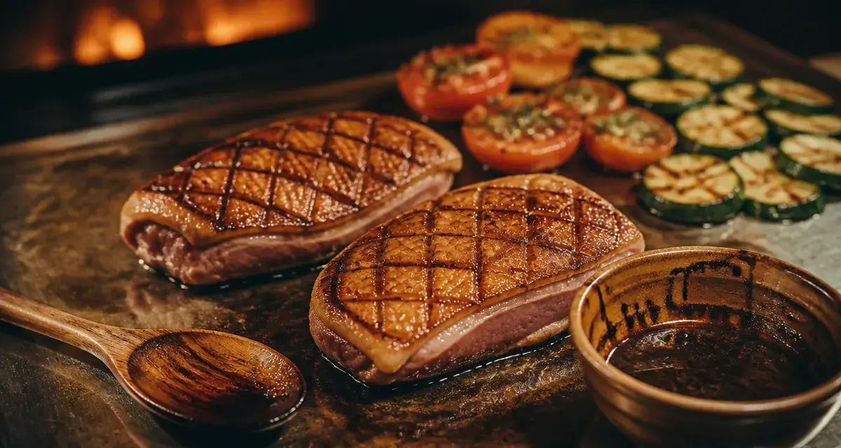 Magret a la plancha : peau croustillante, cœur rosé