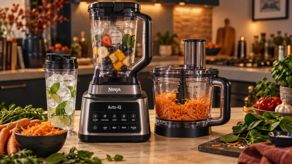 Robot cuisine ninja 3 appareils BN800EU sur plan de travail