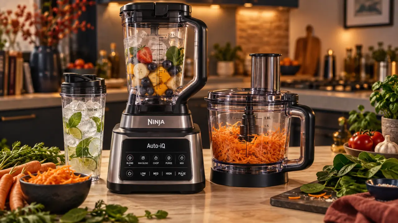 Robot cuisine ninja 3 appareils BN800EU sur plan de travail