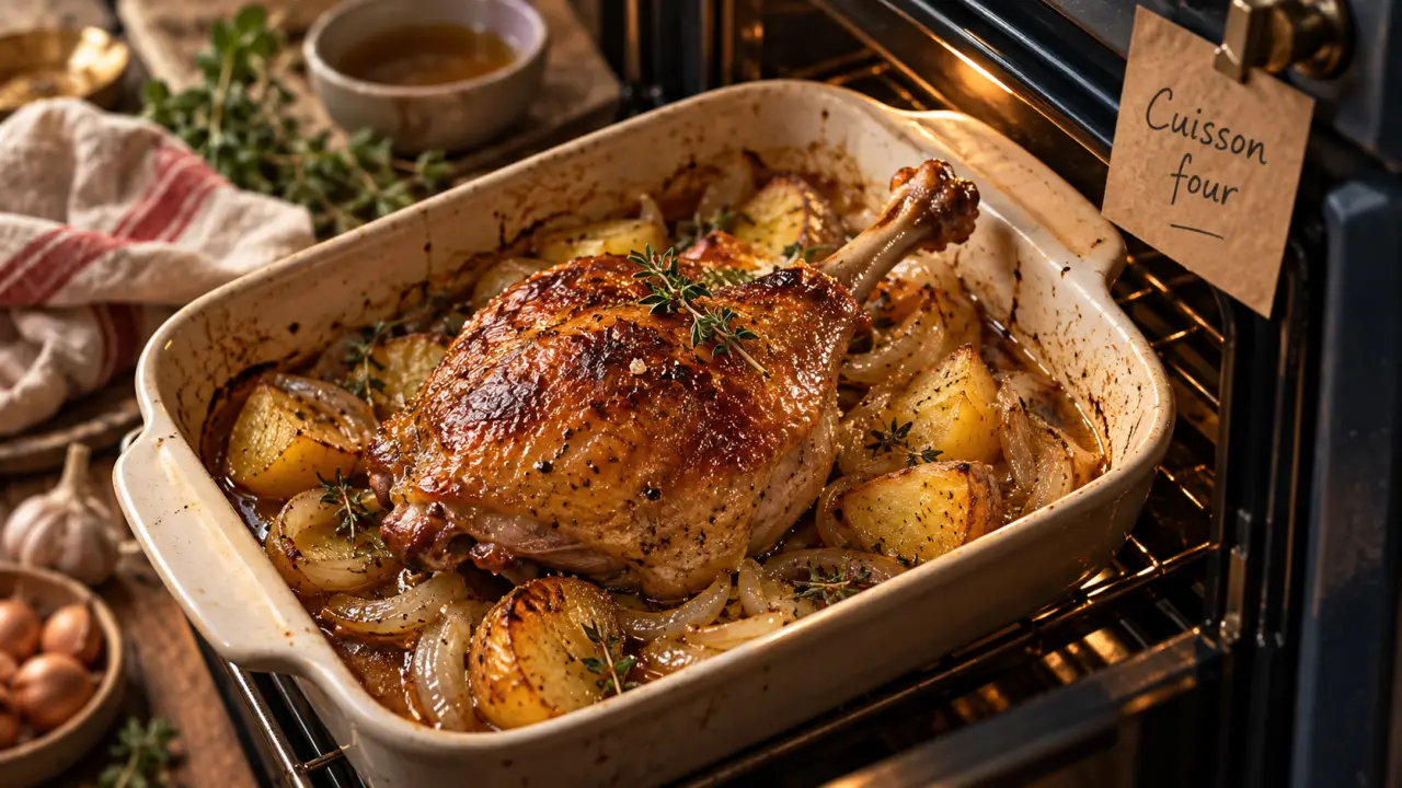 Cuisson cuisse de canard : peau croustillante