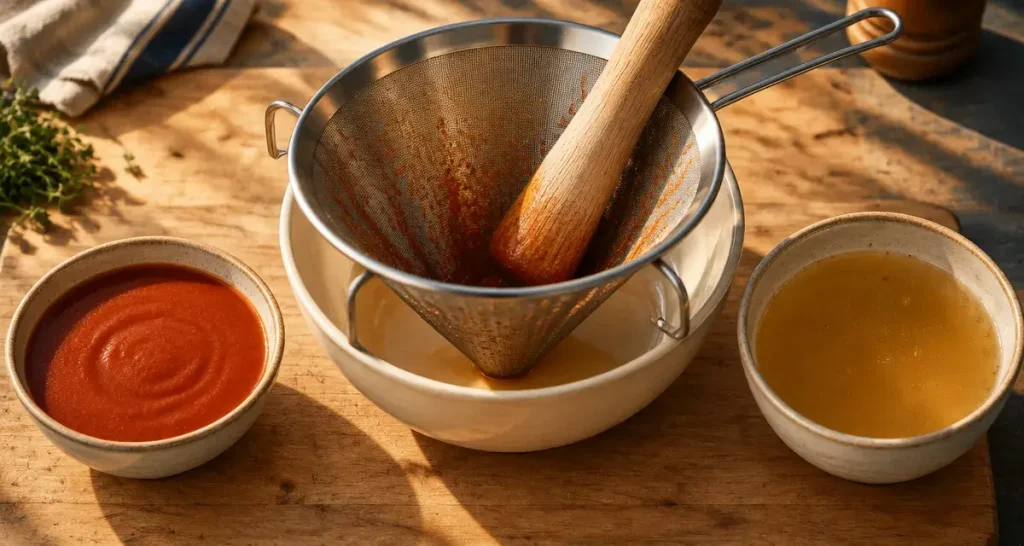 Ustensiles de cuisine le chinois filtrer sauces, bouillons et crèmes
